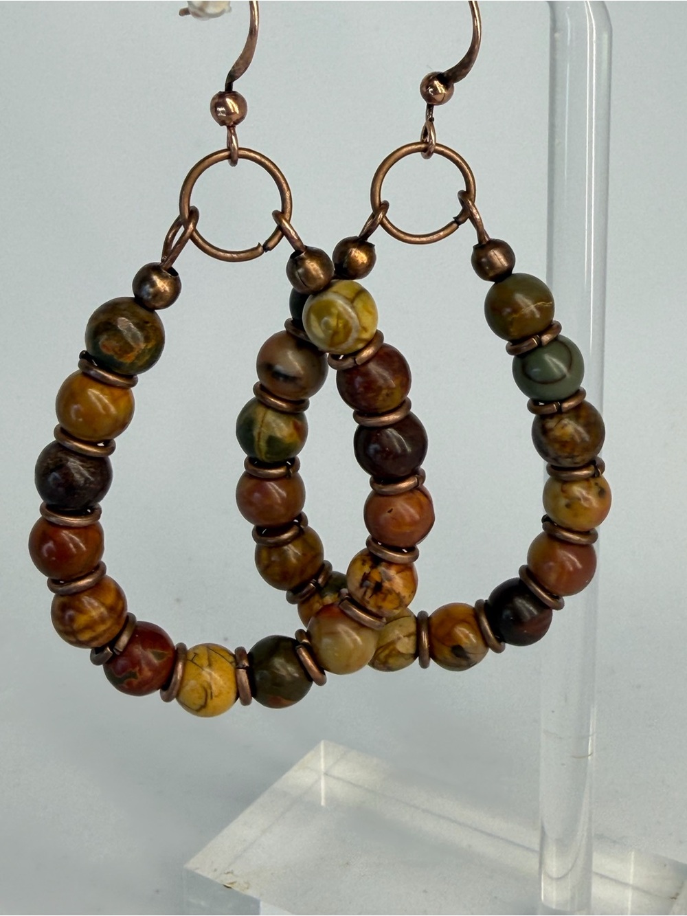 Handmade Multi-Color Jasper Hoop Earrings